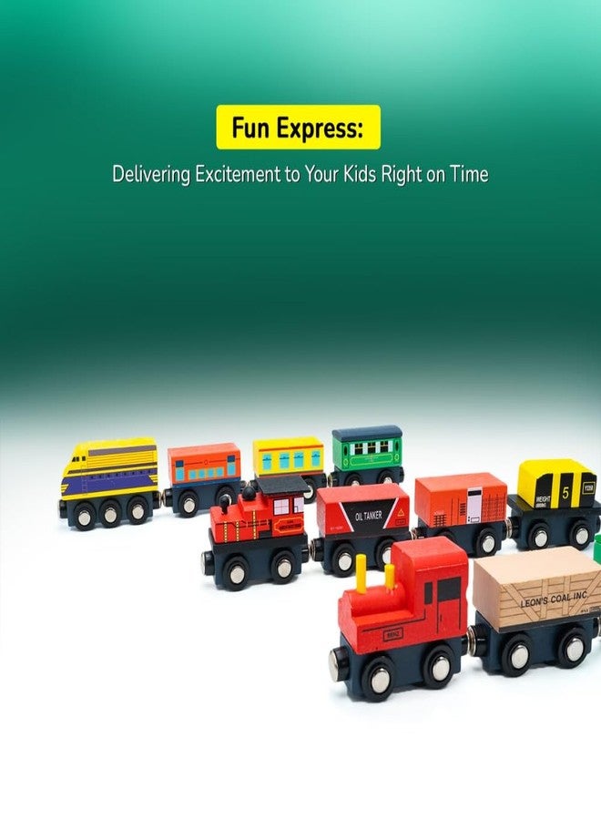 SubiMouIQ 4 PCS Wooden Train Cars, Train Toys Magnetic Set Includes 4 Compartments and Engine, Toy Train Sets for Kids Toddler Boys and Girls, Best Birthday Gift for Kids - Image 3